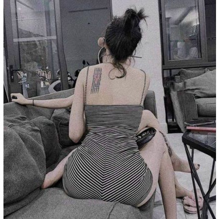 Sét bộ sọc 2 dây  sexy (UNG) 1WJ