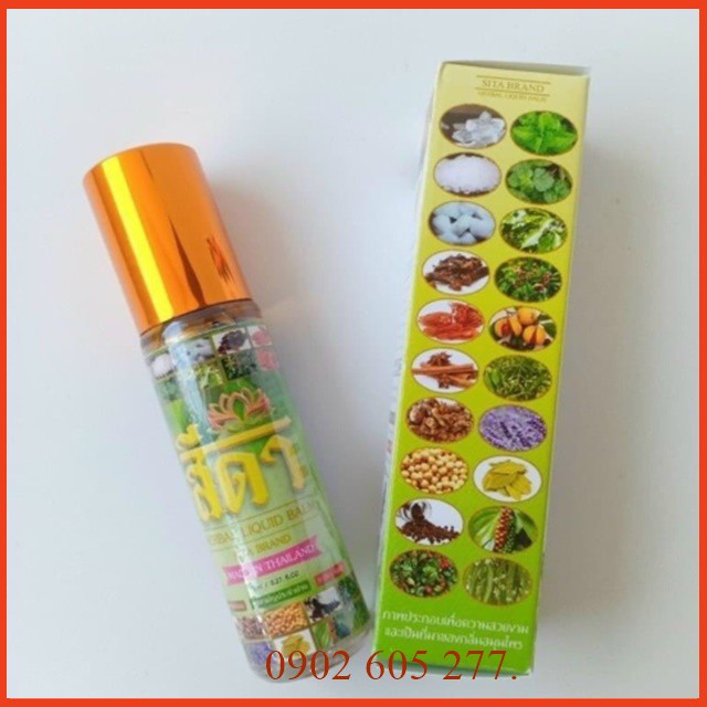 [Combo]12 Chai Dầu thảo dược 20 vị SITA BRAND HERBAL LIQUID BALM Thái Lan 8ml