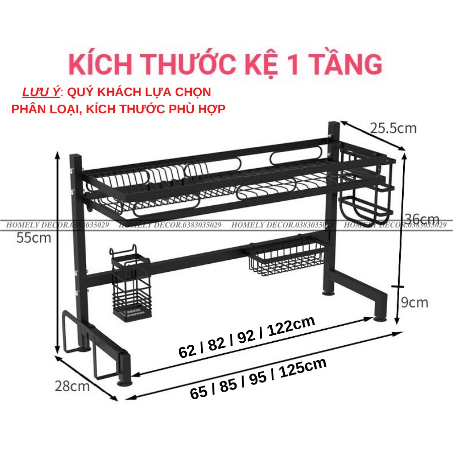 🆓 Kệ Để Bát Đĩa Đa Năng Thông Minh -  Giá Để Đồ Chén Đĩa - Thép Carbon Sơn Đen Cao Cấp