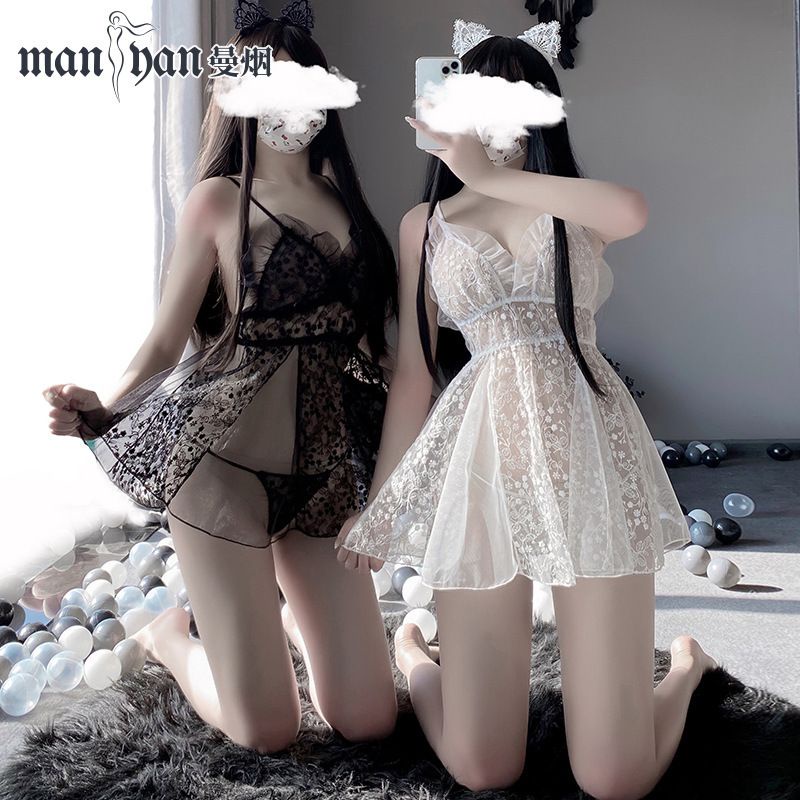 váy ngủ đầm ngủ voan ren hoa trong suốt sexy gợi cảm