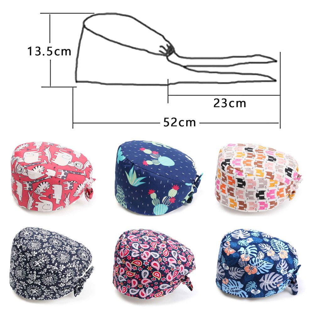 Mũ trùm đầu phẫu thuật bằng cotton co giãn có thể điều chỉnh gồm 25 kiểu màu tùy chọn sành điệu