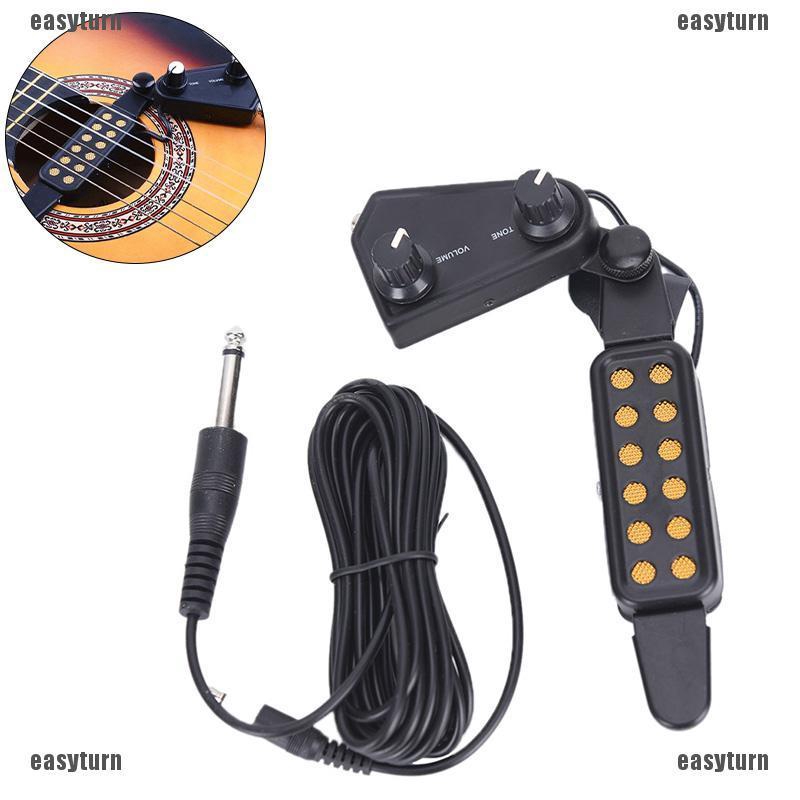 🌸ĐẦY ĐỦ 🌸Clip-on Sound Microphone Wire 12 Hole Acoustic Electric Guitar Pick Up Amplifier