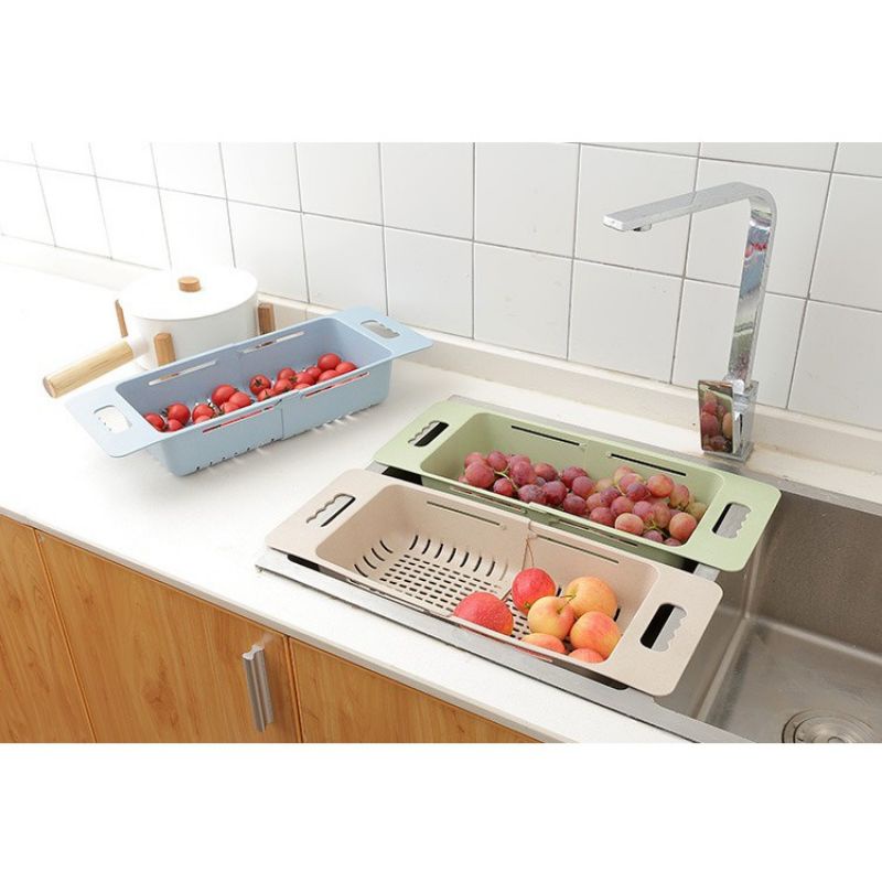 Rổ gác bồn rửa chén Việt Nhật co dãn thông minh - Kệ , khay đựng rau củ , chén đũa bồn rửa chén