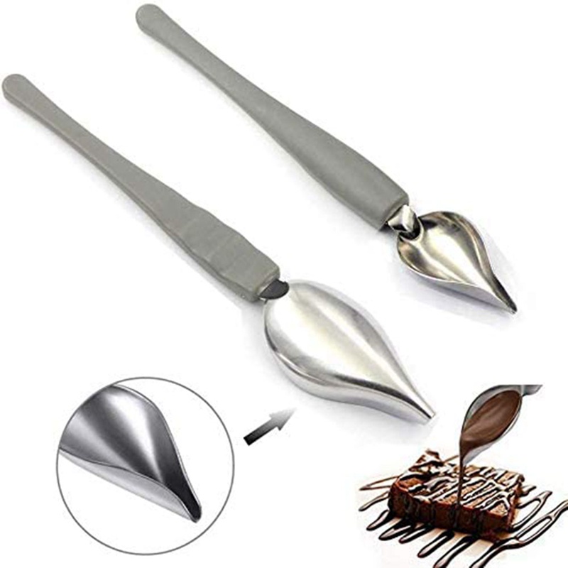 Culinary Drawing Decorating Spoon Set, 2 Pcs Saucier Drizzle Spoons