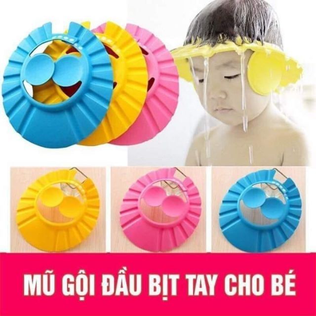 Mũ Gội Đầu Chắn Nước Bịt Tai Cho Bé