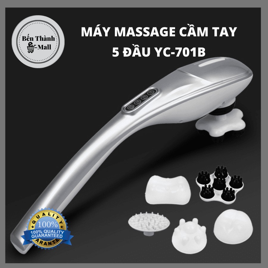 ✈️[Freeship] Máy massage cầm tay YC-701B 5 [5 đầu massage] [Công suất 25W]