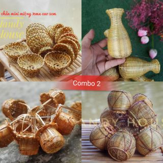 Combo 4 món đồ tre mini nhỏ xinh