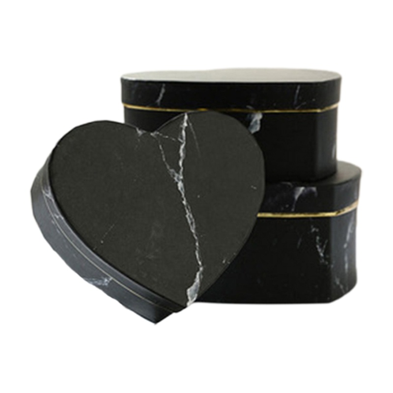 Bộ 3 Hộp Đựng Trang Sức Hình Trái Tim Họa Tiết Vân Đá Cẩm Thạch