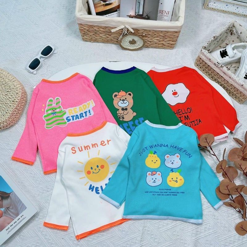 Combo 3 Áo Len Cardigan Cho Bé Trai và Bé Gái Từ 10-20kg Chất Len Cổ Chữ V Đáng Yêu