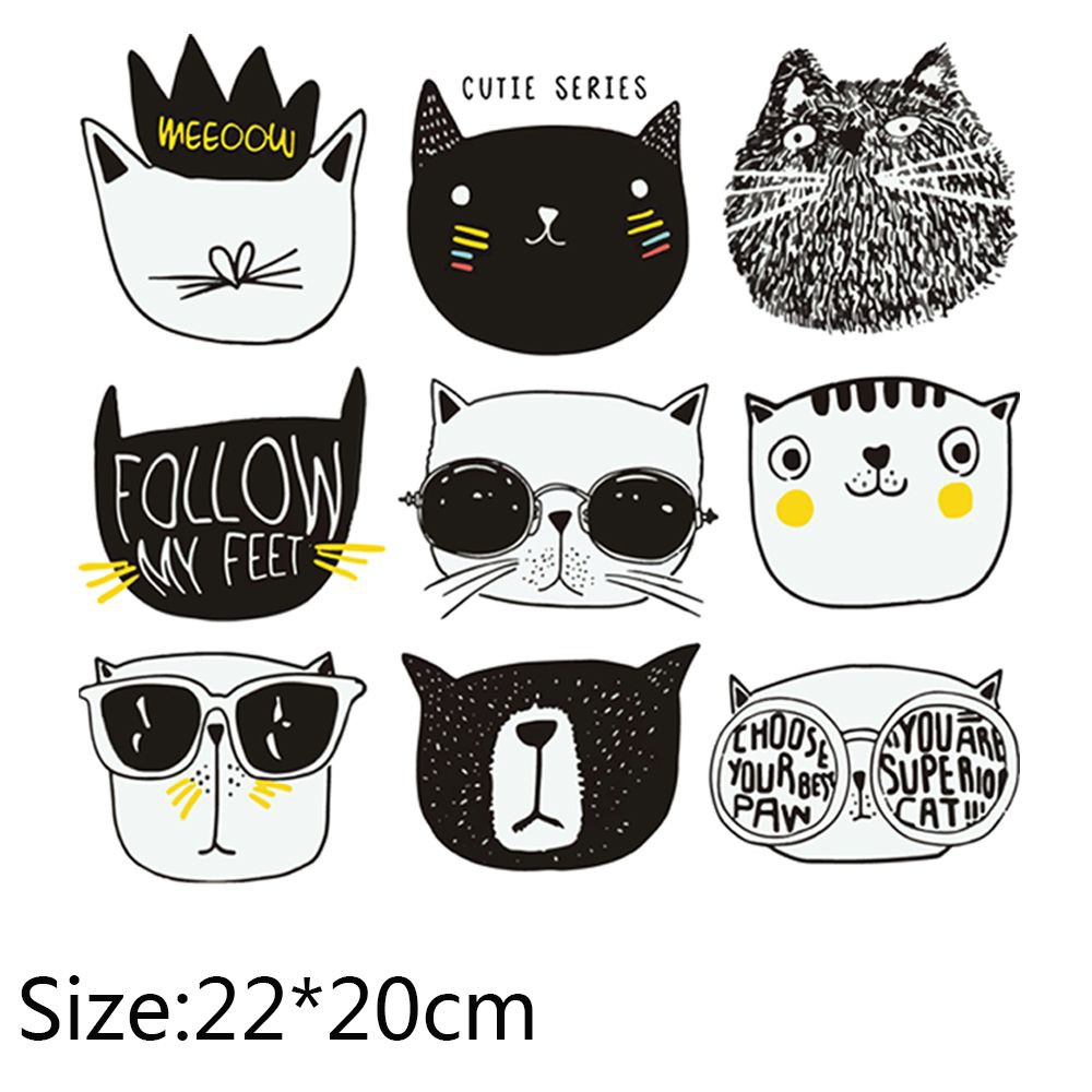 💕FAY💕 9pcs/lot New Emoji Patches A-level Print Heat Transfer Stickers Easy Clothes Household Iron Washable Iron on Appliques