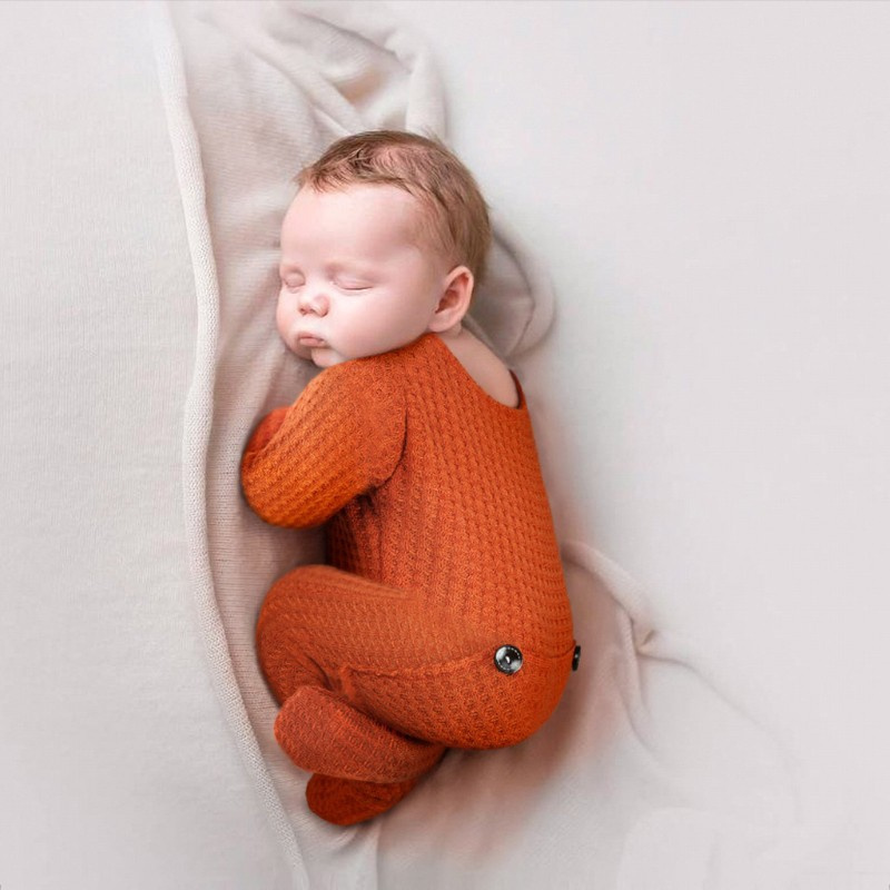Bộ 2 Món Áo Liền Quần + Nón Dùng Làm Đạo Cụ Chụp Ảnh Cho Bé Sơ Sinh