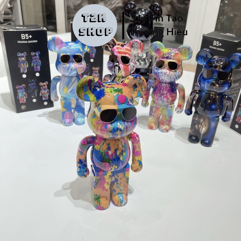 Loa Nghe Nhạc Bluetooth Gấu Bearbrick Mini Để Bàn Cầm Tay B5+ Âm Thanh Bass Cực Mạnh - T2K Shop