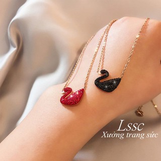 Dây chuyền nữ thiên nga đính đá pha lê thời trang thanh lịch phong cách hàn quốc