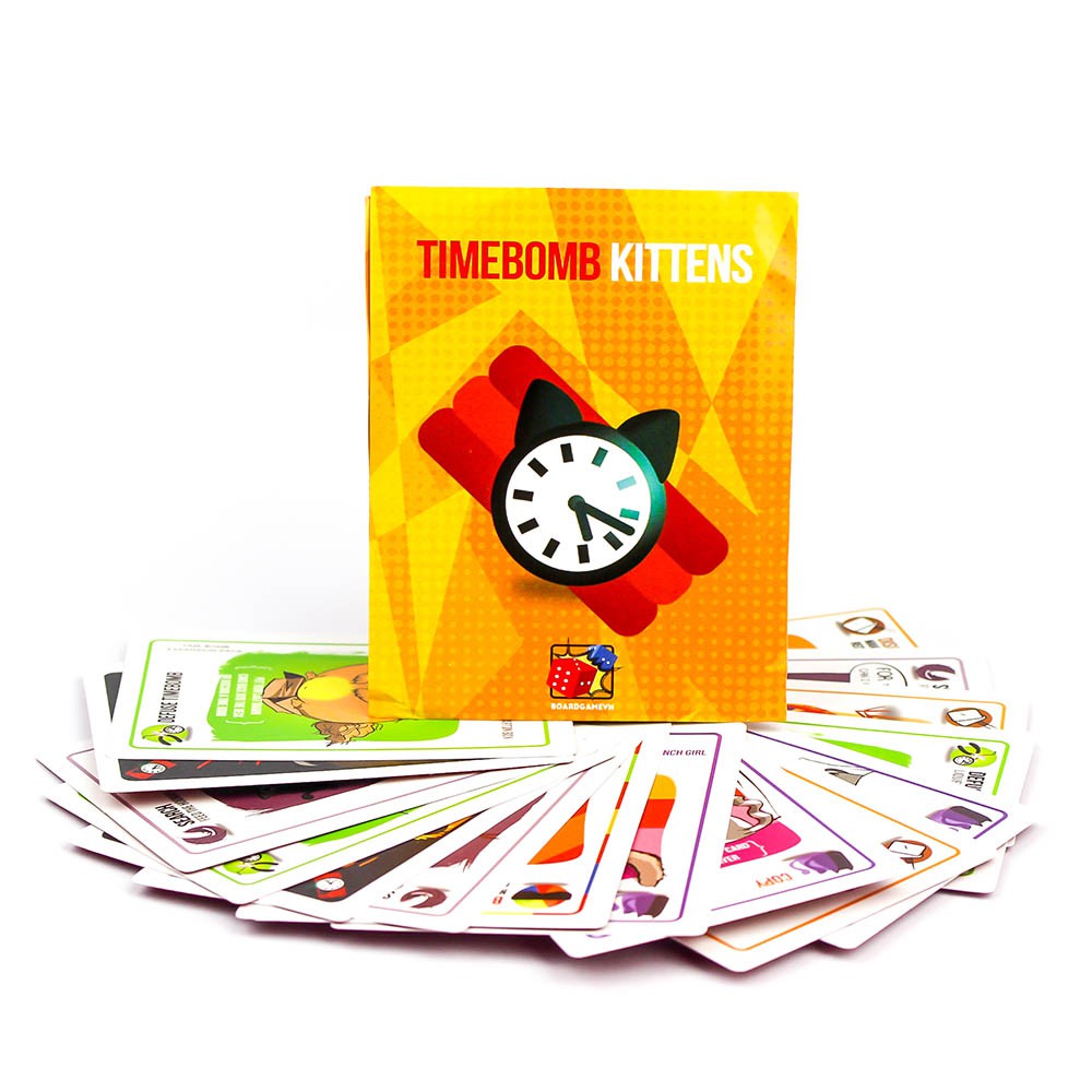 Combo mèo nổ Exploding Kittens đen + bản mở rộng Time Bomb