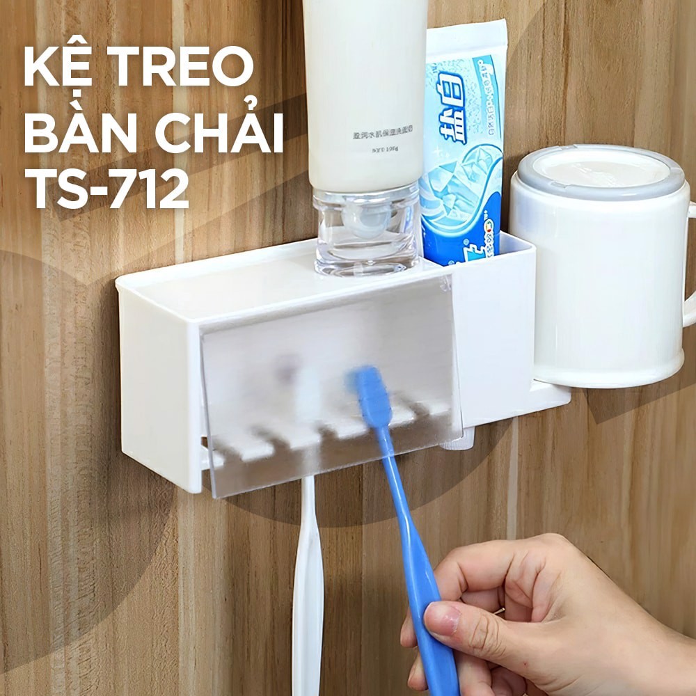 Kệ Treo Bàn Chải Kem Đánh Răng Tashuan Có Móc Treo Đồ Tiện Lợi