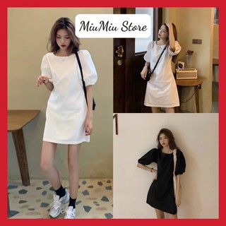 Đầm suông cổ tròn tay bo đơn giản xinh iu - KÈM ẢNH THẬT -đi tiệc cưới,dạo phố siêu dễ thương - Thời Trang Miu Miu -Đ229