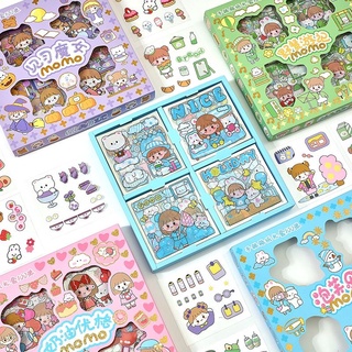 Hộp 100 tấm sticker hình dán trang trí sổ dễ thương
