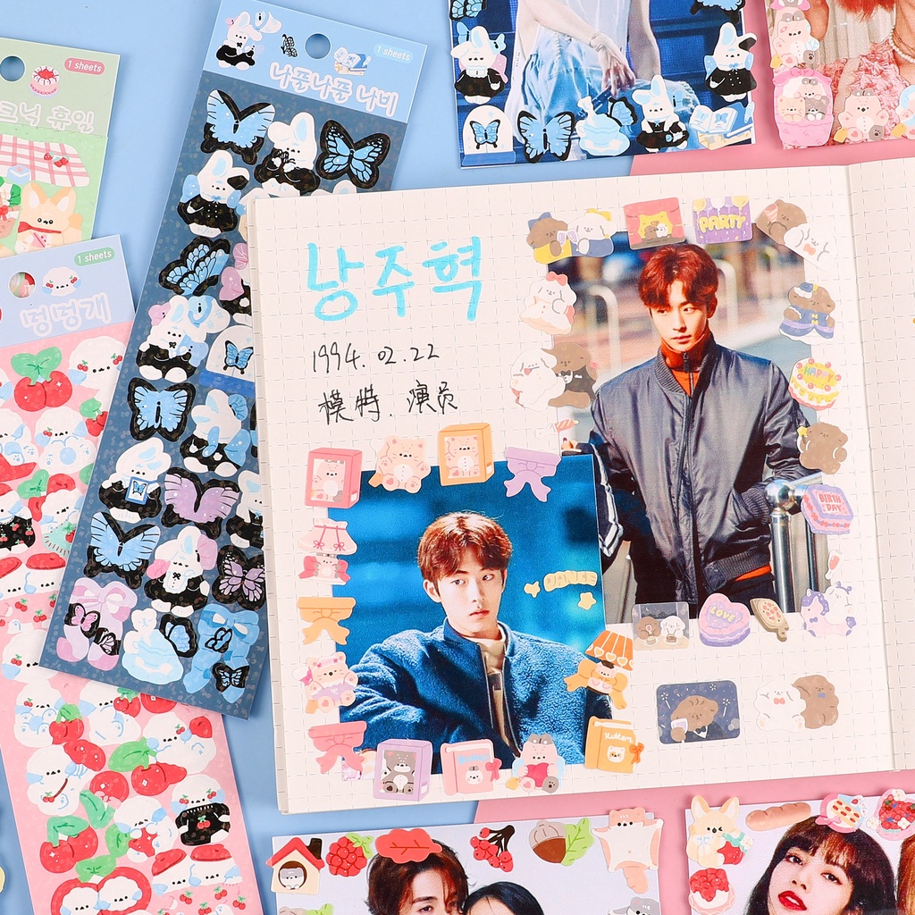 Hình Dán Stickers con vật Chi tiết nhỏ Lấp Lánh nhẹ Trang Trí Toploder,Ảnh Thẻ