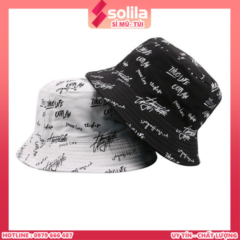 Mũ bucket Thuglife Nón tai bèo vành tròn hoạ tiết nhiều màu sắc Ulzzang form unisex nam nữ
