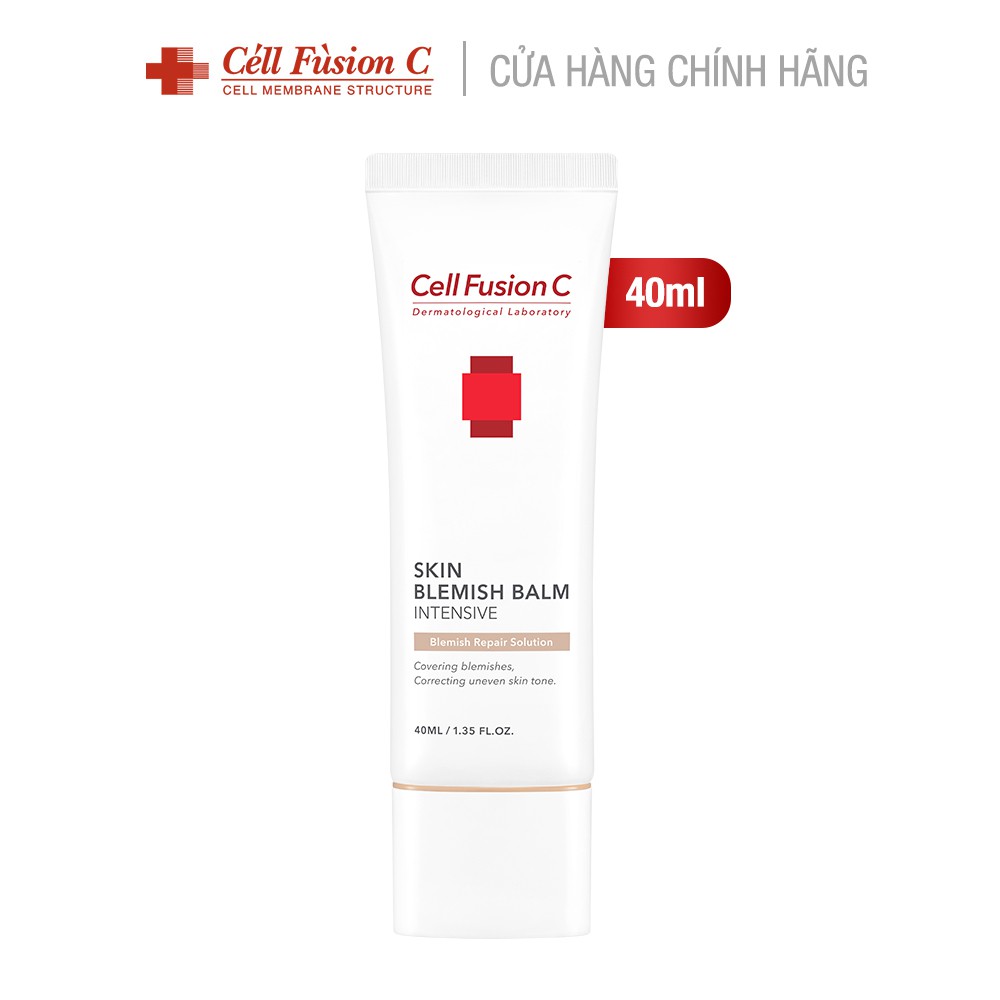 Set Kem Trang Điểm Dưỡng Cell Fusion C Skin Blemish Balm Intensive 40ml + Laser Sunscreen 10ml