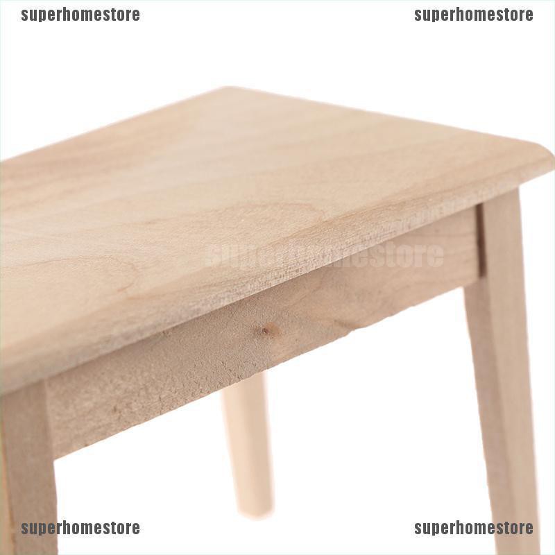 Bàn Gỗ Hình Chữ Nhật Tỉ Lệ 1 / 12 Trang Trí Nhà Búp Bê