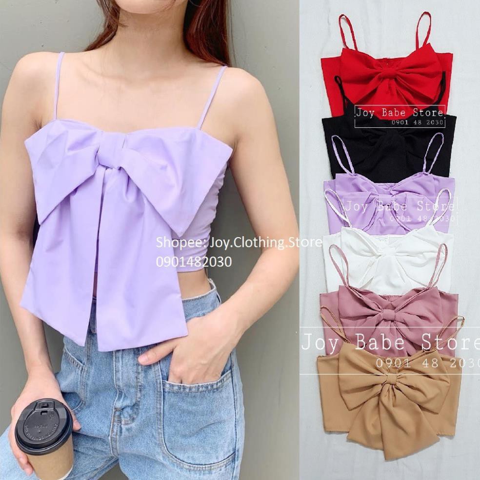 [HÌNH THẬT] ÁO HAI DÂY NƠ TRƯỚC NGỰC CÔNG CHÚA CROPTOP NỮ ÔM BODY HOT GIRL ULZZANG HÀN QUỐC SWAG CHẤT 91 2021