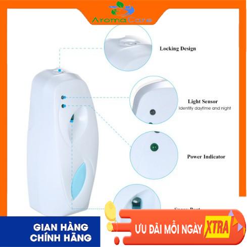 Máy xịt nước hoa tự động AROMA tặng kèm 2 bình nước hoa xịt phòng nắp trắng