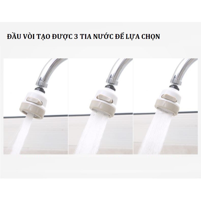 Đầu lọc gắn vòi nước tăng áp bồn rửa chén 3 chế độ tia nước KN STORE