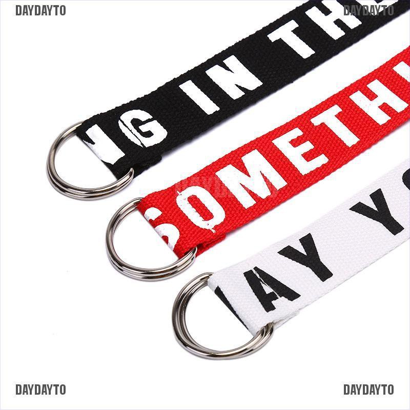 Thắt Lưng Vải Canvas Phối Vòng Chữ D Đôi Phong Cách Harajuku Thời Trang Cho Nam Và Nữ