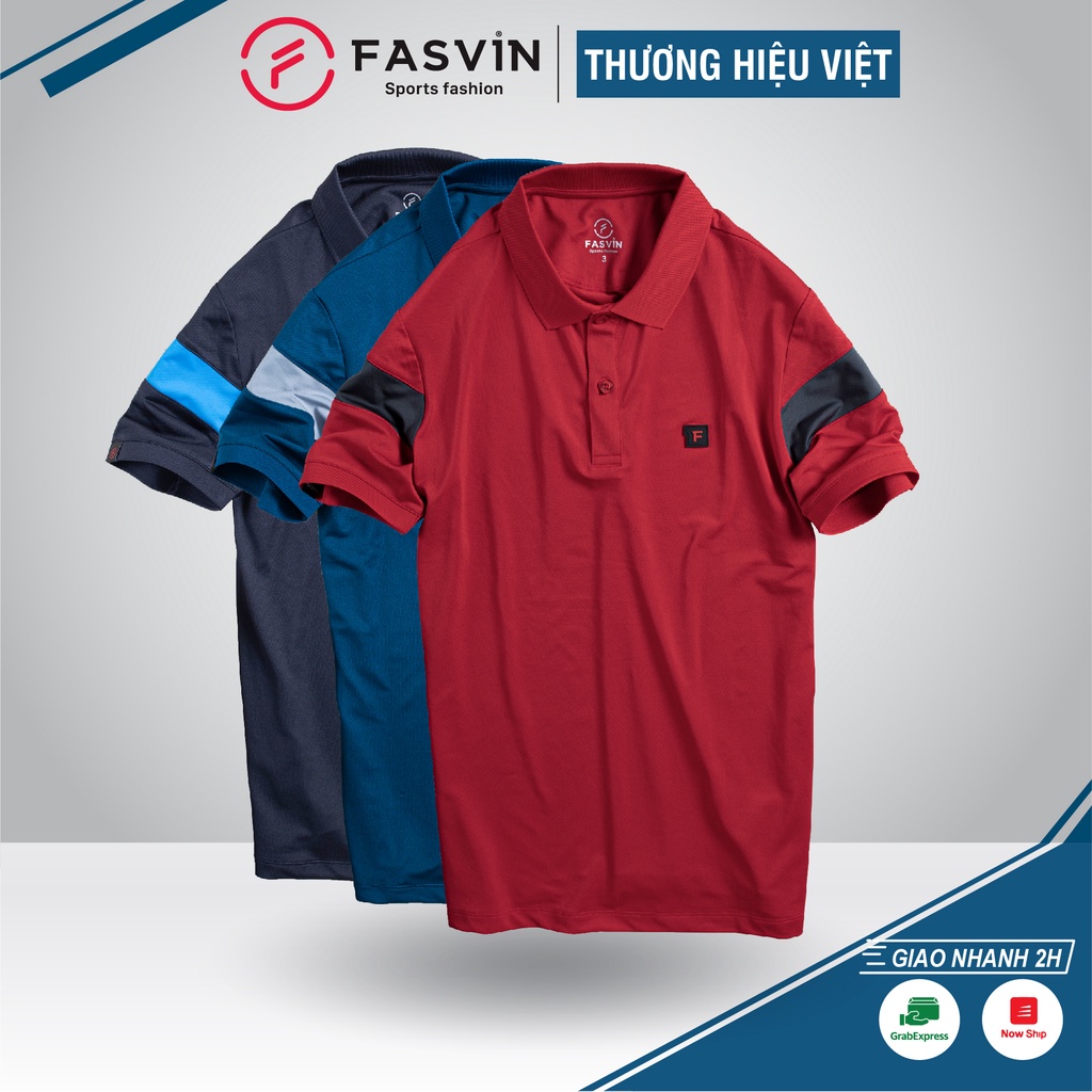 Áo Polo Thể Thao Nam FASVIN PL20248.HN Chất Vải Coolmax thoáng mát phom dáng trẻ trung năng động hàng nhà máy kỹ đẹp