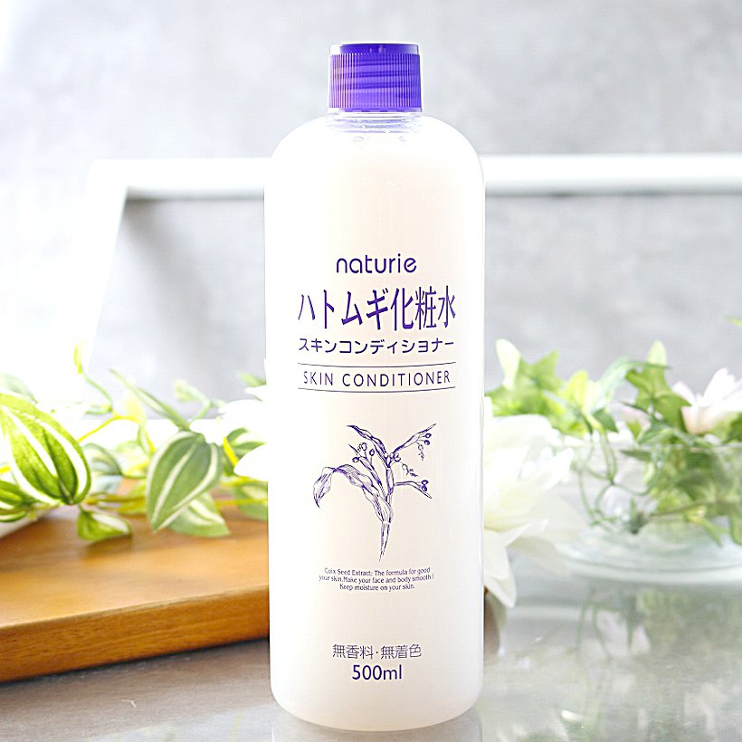 Nước Hoa Hồng Naturie Hatomugi Skin Conditioner Lotion 500ml + (tặng lọ chiết hatomugi)