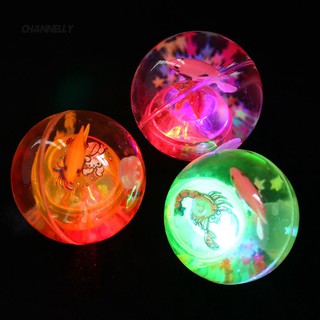 ■Cy Cartoon Fish Inside Auto Vibration Switch Glowing Elastic Ball Kid Toy Gift