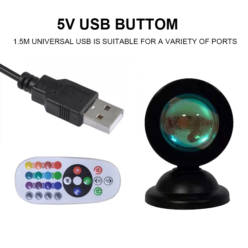 Đèn Led Chiếu Hình Cầu Vồng Mini USB Trang Trí Tường Phòng Ngủ