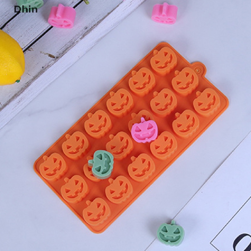 Khuôn Silicone Tạo Hình Làm Bánh Kẹo 18 Lỗ Hình Bí Ngô Halloween