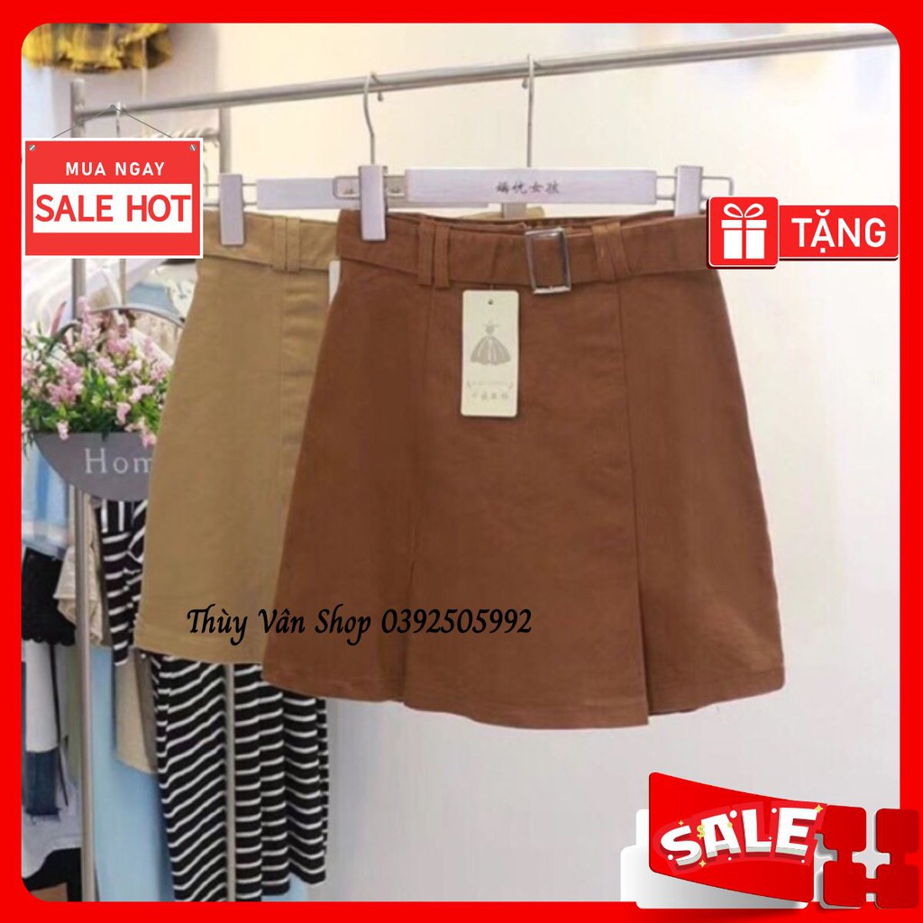 (Thanh lý) #836 Chân váy thô kèm đai lưng hot hit 2018 hàng Quảng Châu - kèm ảnh thật