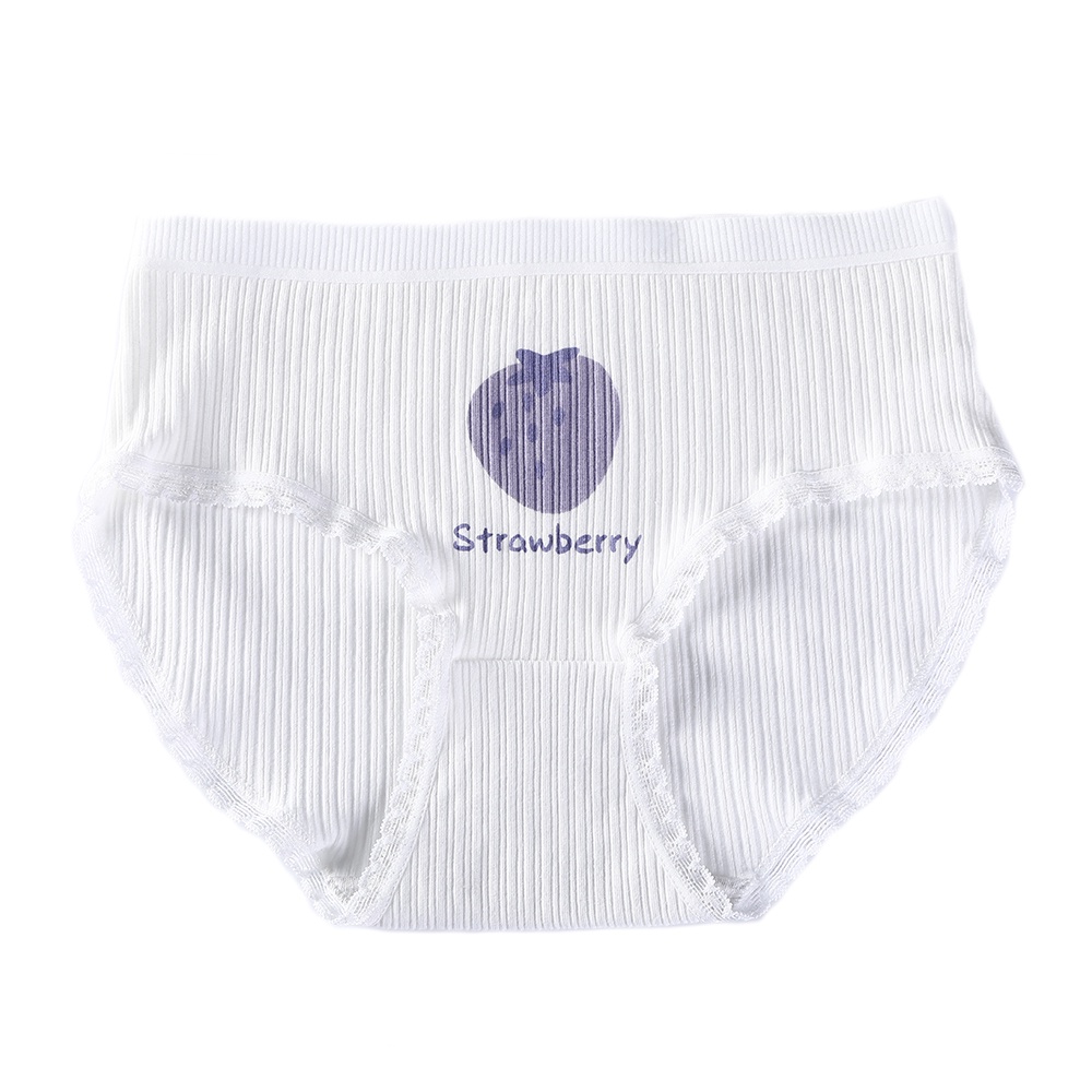 Bộ 5 Quần Lót Cotton Aijolen Lưng Vừa In Họa Tiết Thỏ Hoạt Hình Màu Tím Phong Cách Nhật Bản Dễ Thương Cho Nữ