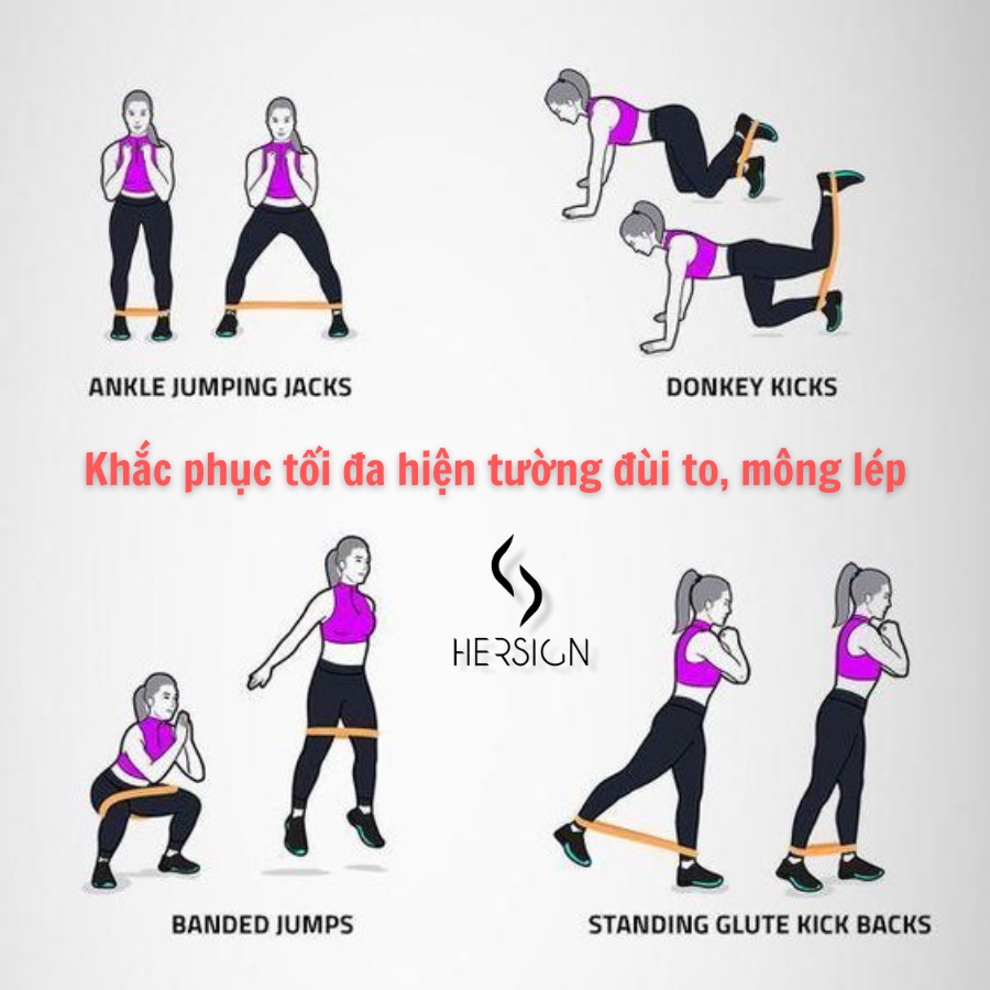 Dây kháng lực tập gym Miniband kháng lực tập mông Aolikes Dây tập gym HERSIGN