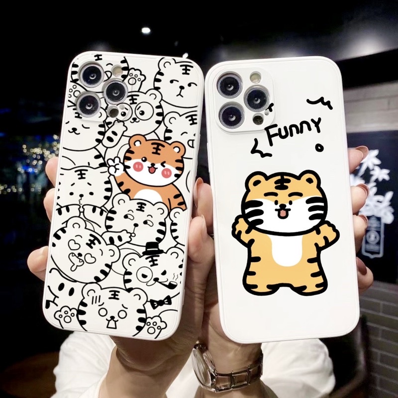 Ốp lưng lp hình hổ tiger cạnh vuông giả ip12 5/5s/6/6plus/6s/7/7plus/8/8plus/x/xr/xs/11/12/pro/max/13promax