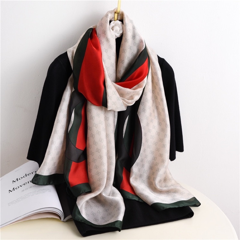 Khăn choàng cổ lụa cao cấp đi biển size 90x180cm - Maben