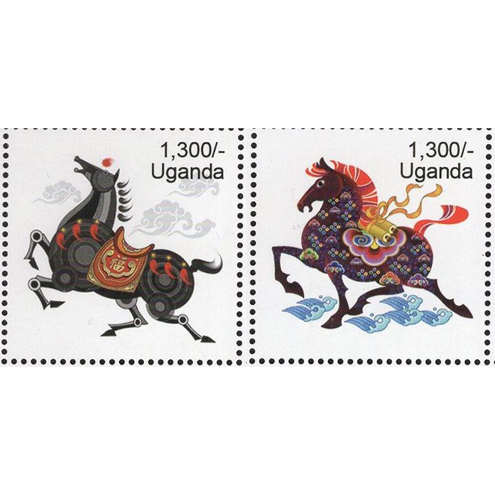 Tem sưu tập Uganda Tem Tết Giáp Ngọ 2014