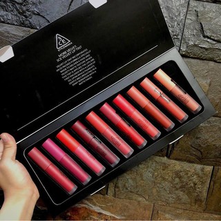 Set son kem 10 cây mini kèm hộp, Set 10 cây son kem lì mini siêu xinh, Set son lì lên màu chuẩn tone, mịn môi