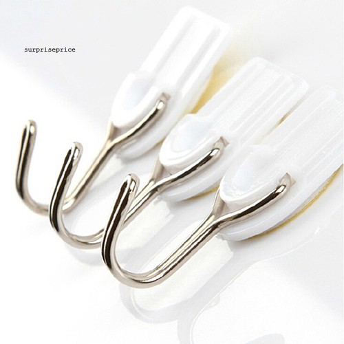 Set 6 móc dán tường tự dính bằng nhựa và thép không gỉ bền bỉ treo đồ đa năng