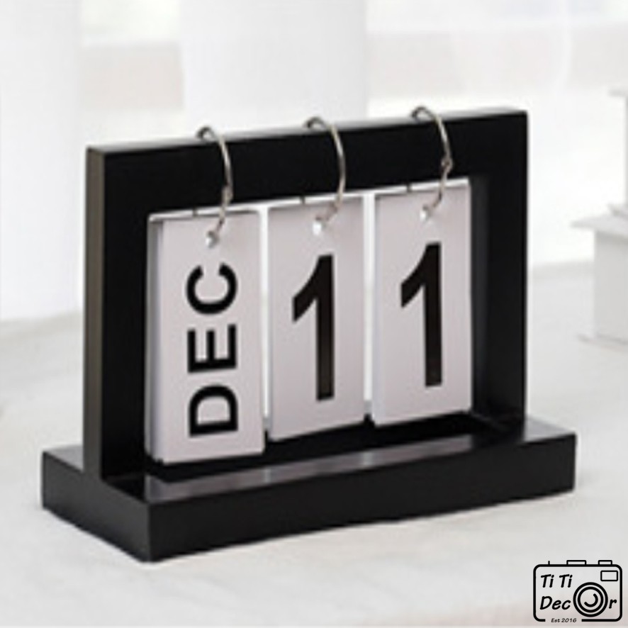 Lịch gỗ vạn niên trang trí chụp ảnh, decor nhà cửa, cửa hàng