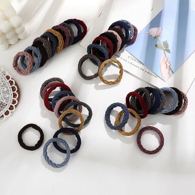 10/20Chiếc Dây Buộc Tóc Nữ Cao Cấp Phong Cách Hàn Quốc Co Dãn Tốt Nhiều Màu sắc