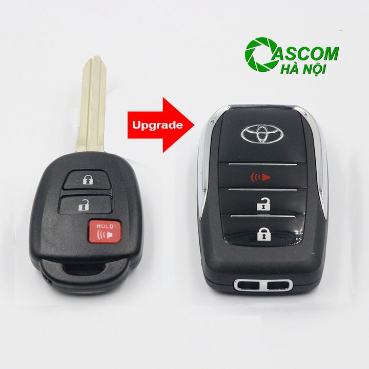 Vỏ khóa Toyota - Vỏ độ chìa khóa ô tô Toyota 3 nút Corolla, Innova, Camry, Vios thành mẫu gập Type 3 - TOY66R 6B3