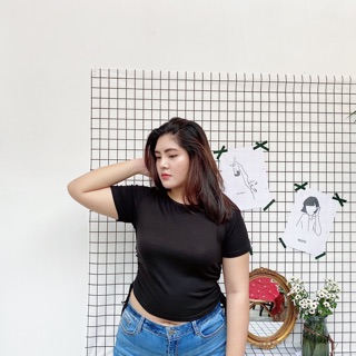 Croptop [Bigsize][Sale xả] thun gân rút dây eo