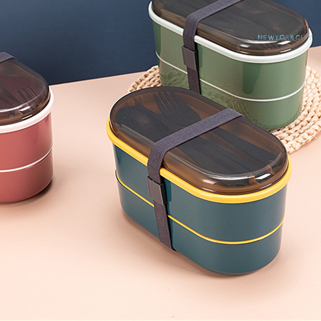 Hộp Đựng Cơm Trưa Hai Tầng Bằng Nhựa Chống Dính Dung Tích 700ml