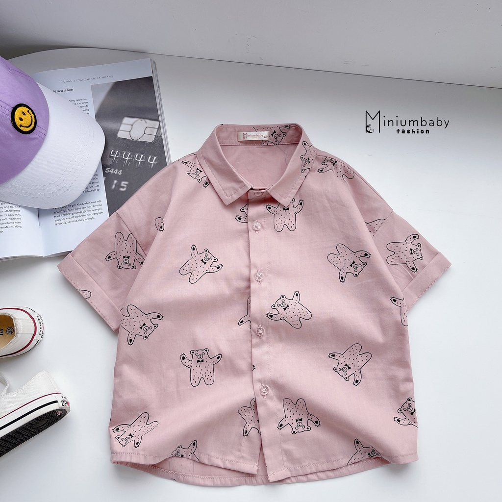 ÁO SƠ MI TAY NGẮN MINIUM CHO BÉ TRAI 11-22KG