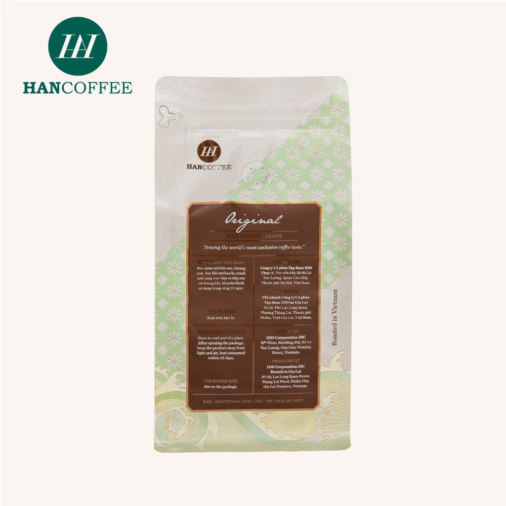 Cà Phê Hạt Rang Pha Máy Espress Rang Hạt Cao Cấp HANCOFFEE Original Arabica Nổi Bật Vị Chua Thanh, Đắng Dịu, Ngọt Sâu