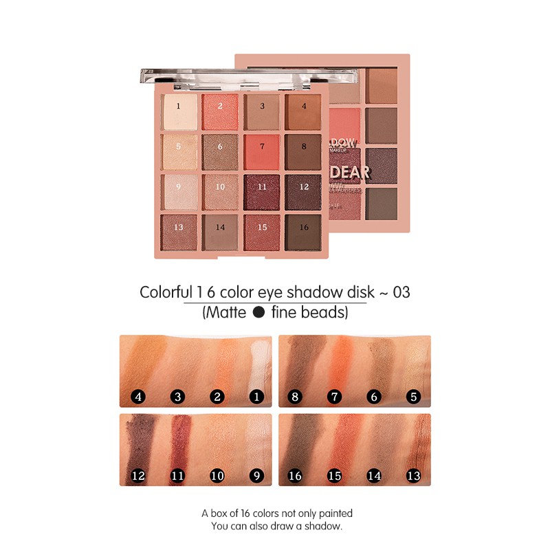 (Hàng Mới Về) Bảng Phấn Mắt 16 Màu Chống Nước Lâu Trôi Tiện Dụng | BigBuy360 - bigbuy360.vn